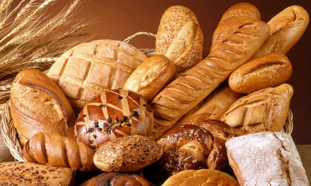 Different kinds of breads made with starch.