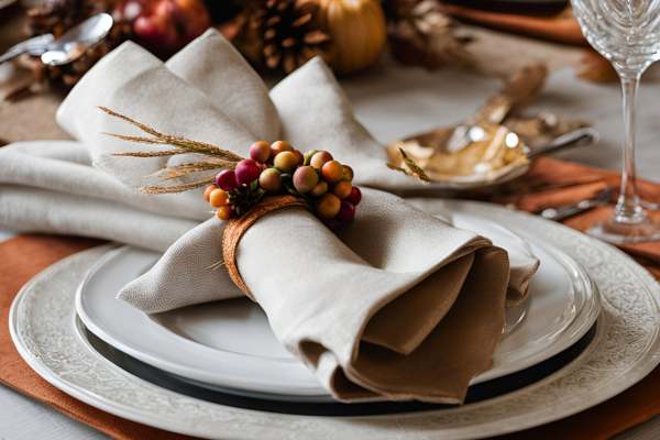 Dinnerware set for a Thanksgiving meal